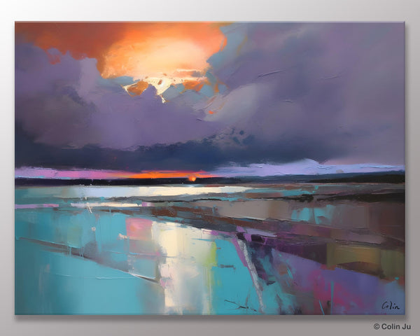 Original Landscape Oil Painting, Large Landscape Painting for Living Room, Bedroom Wall Art Ideas, Large Paintings for Dining Room-HomePaintingDecor