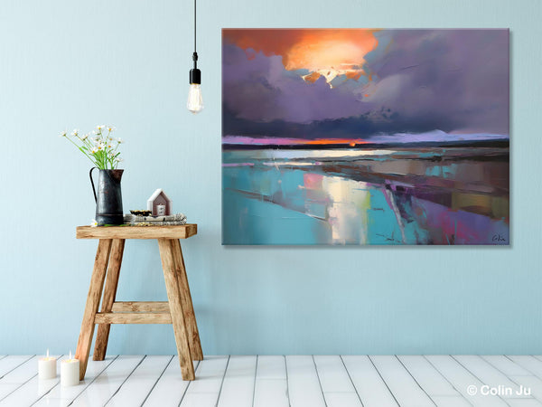 Original Landscape Oil Painting, Large Landscape Painting for Living Room, Bedroom Wall Art Ideas, Large Paintings for Dining Room-HomePaintingDecor