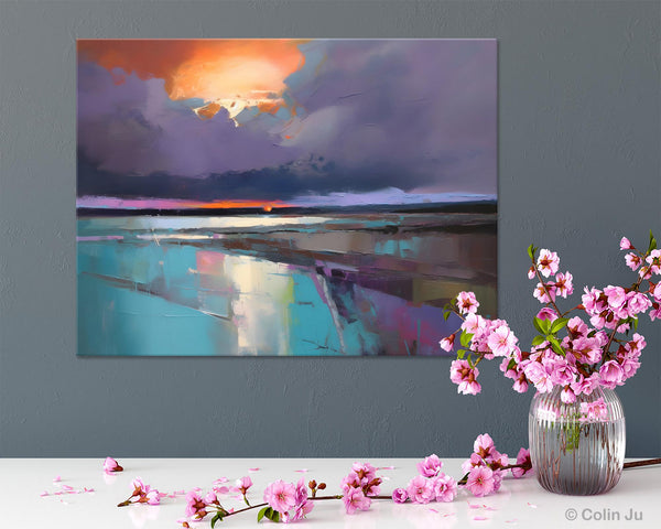 Original Landscape Oil Painting, Large Landscape Painting for Living Room, Bedroom Wall Art Ideas, Large Paintings for Dining Room-HomePaintingDecor