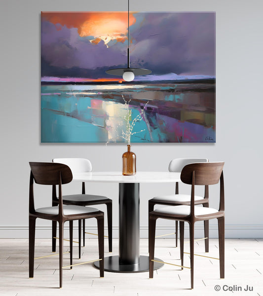Original Landscape Oil Painting, Large Landscape Painting for Living Room, Bedroom Wall Art Ideas, Large Paintings for Dining Room-HomePaintingDecor