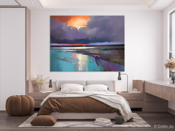 Original Landscape Oil Painting, Large Landscape Painting for Living Room, Bedroom Wall Art Ideas, Large Paintings for Dining Room-HomePaintingDecor