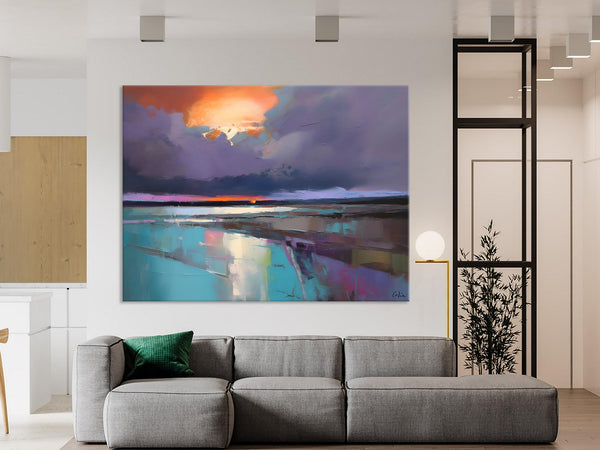 Original Landscape Oil Painting, Large Landscape Painting for Living Room, Bedroom Wall Art Ideas, Large Paintings for Dining Room-HomePaintingDecor