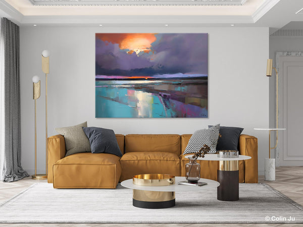Original Landscape Oil Painting, Large Landscape Painting for Living Room, Bedroom Wall Art Ideas, Large Paintings for Dining Room-HomePaintingDecor