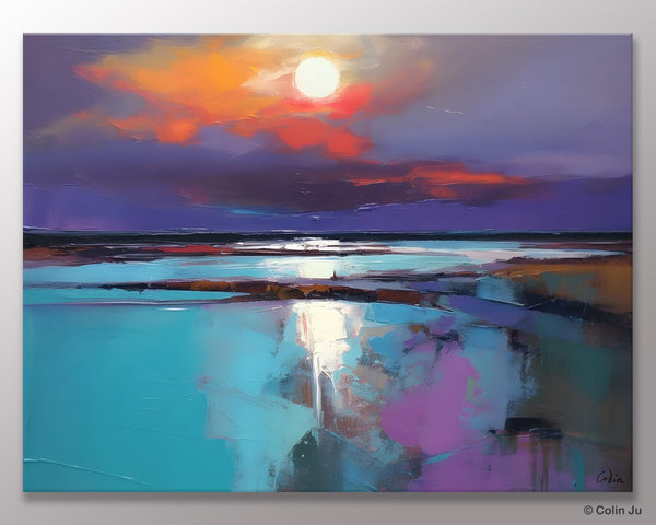 Original Landscape Abstract Painting, Simple Wall Art Ideas, Living Room Abstract Paintings, Large Landscape Canvas Paintings, Buy Art Online-HomePaintingDecor