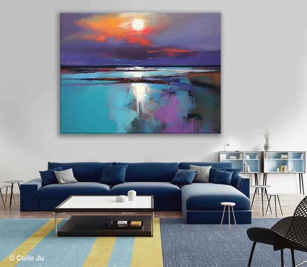 Original Landscape Abstract Painting, Simple Wall Art Ideas, Living Room Abstract Paintings, Large Landscape Canvas Paintings, Buy Art Online-HomePaintingDecor