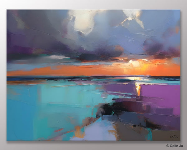 Living Room Abstract Paintings, Original Landscape Abstract Painting, Simple Wall Art Ideas, Extra Large Landscape Canvas Paintings, Buy Art Online-HomePaintingDecor