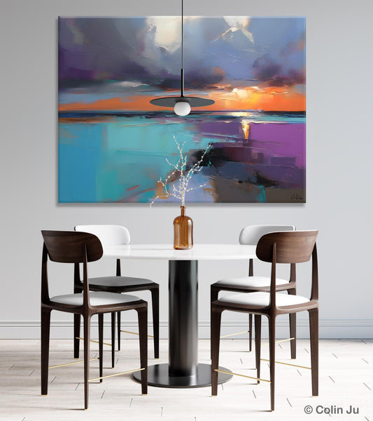 Living Room Abstract Paintings, Original Landscape Abstract Painting, Simple Wall Art Ideas, Extra Large Landscape Canvas Paintings, Buy Art Online-HomePaintingDecor