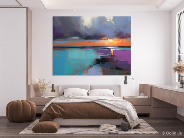 Living Room Abstract Paintings, Original Landscape Abstract Painting, Simple Wall Art Ideas, Extra Large Landscape Canvas Paintings, Buy Art Online-HomePaintingDecor