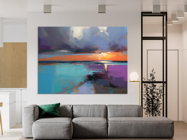 Living Room Abstract Paintings, Original Landscape Abstract Painting, Simple Wall Art Ideas, Extra Large Landscape Canvas Paintings, Buy Art Online-HomePaintingDecor