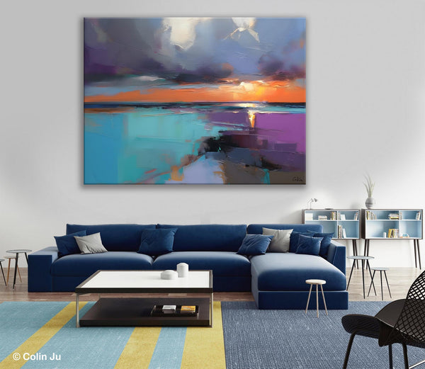 Living Room Abstract Paintings, Original Landscape Abstract Painting, Simple Wall Art Ideas, Extra Large Landscape Canvas Paintings, Buy Art Online-HomePaintingDecor