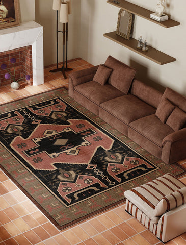 Large Modern Rugs under Dining Room Table, Contemporary Abstract Rugs Next to Bed, Vintage Soft Turkish Rug for Living Room, Geometric Modern Carpets for Office-HomePaintingDecor
