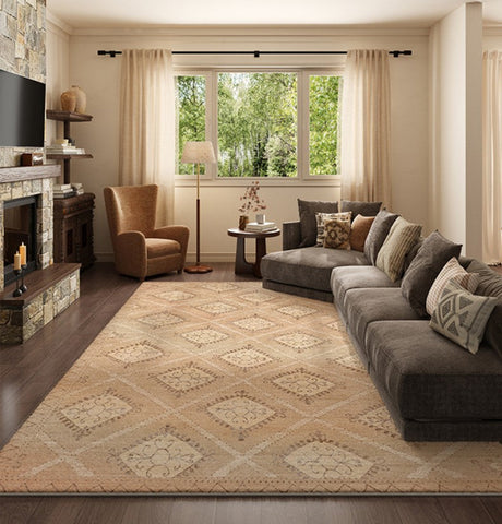 Modern Rugs under Dining Room Table, Geometric Modern Carpets for Office, Abstract Modern Rugs for Living Room, Contemporary Modern Rugs Next to Bed-HomePaintingDecor
