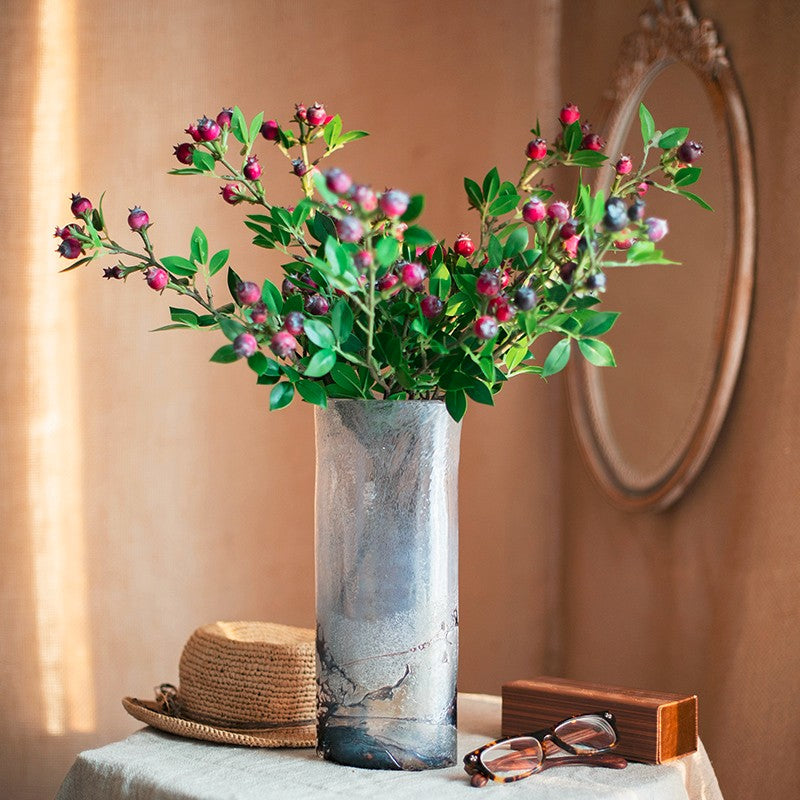 Simple Artificial Flowers for Living Room, Blueberry Fruit Branch, Flower Arrangement Ideas for Home Decoration, Spring Artificial Floral for Bedroom-HomePaintingDecor