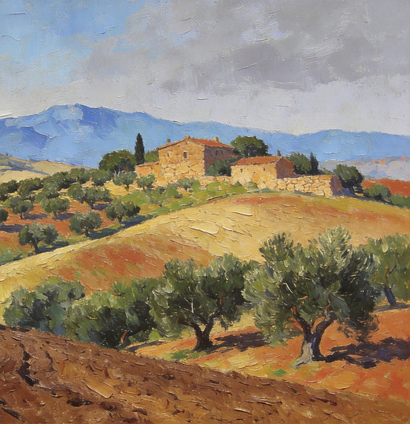 Canvas Wall Art Paintings, Tuscan Hillside Serenity, Hand Painted Canvas Art, Landscape Canvas Paintings, Original Oil Paintings, Small Oil Paintings-HomePaintingDecor