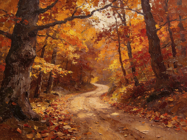 Landscape Canvas Paintings, Charming Autumn Forest Path, Canvas Wall Art Paintings, Hand Painted Canvas Art, Original Oil Paintings, Buy Small Canvas Paintings-HomePaintingDecor