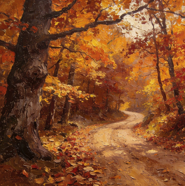 Landscape Canvas Paintings, Charming Autumn Forest Path, Canvas Wall Art Paintings, Hand Painted Canvas Art, Original Oil Paintings, Buy Small Canvas Paintings-HomePaintingDecor