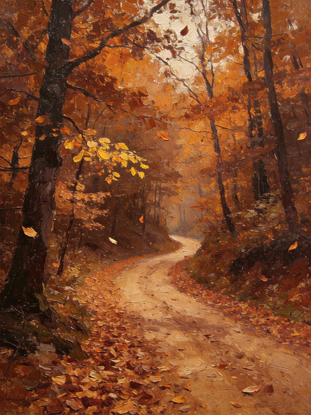 Hand Painted Wall Art Paintings, Autumn in the Forest, Small Canvas Paintings, Original Landscape Art, Heavy Texture Oil Paintings-HomePaintingDecor