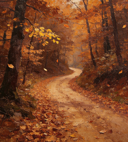 Hand Painted Wall Art Paintings, Autumn in the Forest, Small Canvas Paintings, Original Landscape Art, Heavy Texture Oil Paintings-HomePaintingDecor