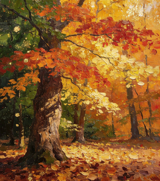 Enchanting Autumn Forest, Hand Painted Canvas Wall Art, Heavy Texture Artwork, Original Wall Art Paintings, Small Oil Paintings-HomePaintingDecor