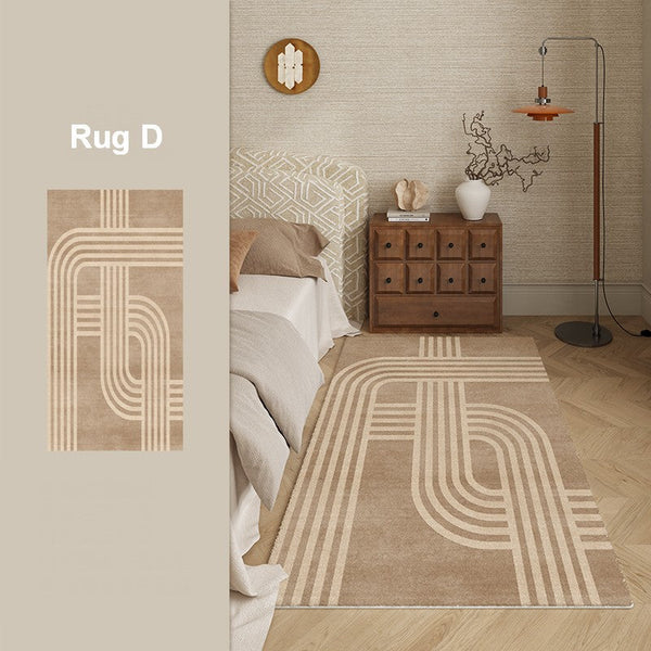 Unique Geometric Modern Rugs under Dining Room Table, Brown Modern Carpets for Office, Abstract Modern Rugs for Living Room, Contemporary Modern Rugs Next to Bed-HomePaintingDecor