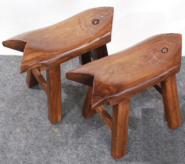 Dining Table Stool, Handmade Vintage Old Elm Wood Stool, Solid Wood low Stool, Creative Shoe-changing Stool, Children's Wooden Stool, Sofa Stool-HomePaintingDecor