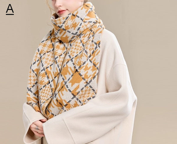 Holiday Scarf, Winter Wool Scarf, Warm Winter Scarf, Soft Cashmere Scarf for Women, Elegant Wool Scarves, Christmas Gifts for Her, Cold Weather Scarf, Fashion Scarf-HomePaintingDecor