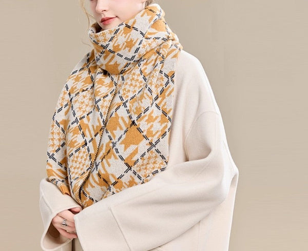 Holiday Scarf, Winter Wool Scarf, Warm Winter Scarf, Soft Cashmere Scarf for Women, Elegant Wool Scarves, Christmas Gifts for Her, Cold Weather Scarf, Fashion Scarf-HomePaintingDecor