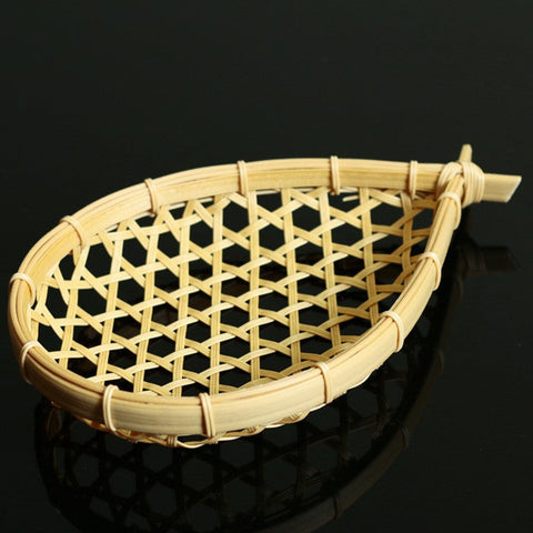 Cute Picnic Food Basket, Lovely Bamboo Basket for Food, Natural Hand-woven Bamboo Basket, Natural Fruit Basket Kitchen Storage Baskets-HomePaintingDecor