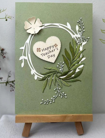 Creative Teacher's Day Greeting Card, Beautiful Greeting Cards, Embroidery Greeting Cards, Original Handmade Embroidery Greeting Cards-HomePaintingDecor