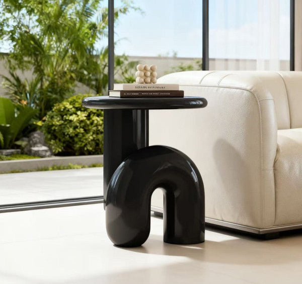 Contemporary Round Side Table, Minimalist Modern Occasional Table, Low Profile Sofa Table, Unique Small End Table, Portable Casual Side Table, Creative Coffee Table, Lightweight Indoor Outdoor Table, Contemporary Side Table-HomePaintingDecor