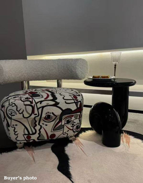 Contemporary Round Side Table, Minimalist Modern Occasional Table, Low Profile Sofa Table, Unique Small End Table, Portable Casual Side Table, Creative Coffee Table, Lightweight Indoor Outdoor Table, Contemporary Side Table-HomePaintingDecor