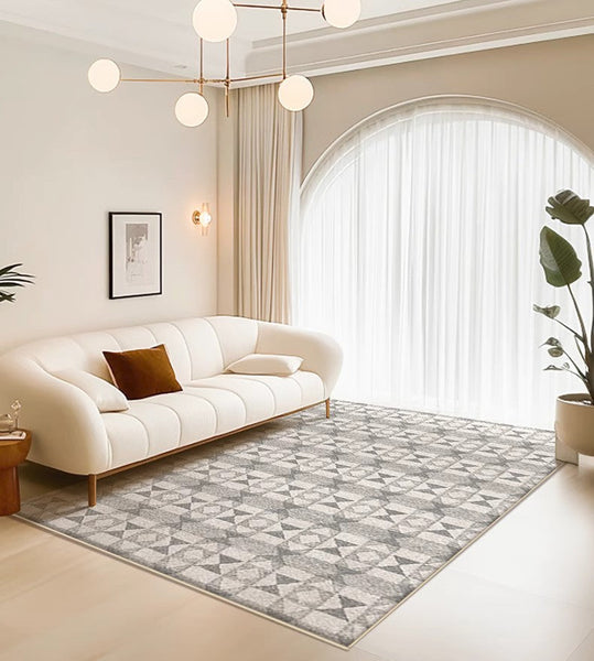 Large Gray Floor Rugs for Living Room, Dining Room Floor Rug, Modern Floor Rugs for Bedroom, Extra Large Geometric Modern Rugs for Office-HomePaintingDecor