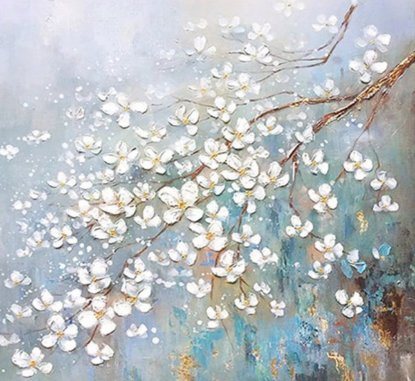 Abstract Flower Painting, Extra Large Abstract Paintings on Canvas, Hand Painted Abstract Painting, Bedroom Wall Art Ideas, Heavy Texture Painting-HomePaintingDecor