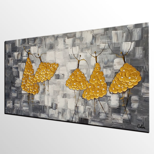Contemporary Paintings, Custom Abstract Painting, Original Painting for Sale, Ballet Dancer Painting, Paintings for Bedroom-HomePaintingDecor
