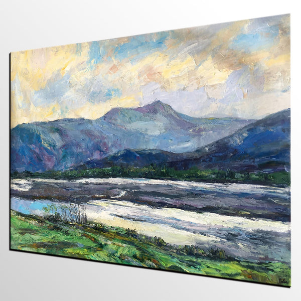 Landscape Canvas Painting, Canvas Wall Art Painting, Mountain Landscape Paintings, Custom Large Painting, Autumn Mountain Painting