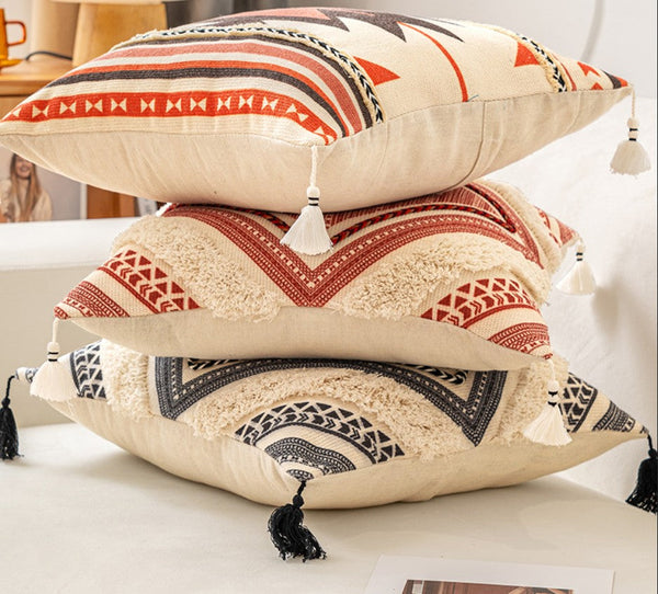 Geometric Modern Pillow Covers, Square Pillows for Couch, Oriental Decorative Throw Pillows for Living Room, Bohemian Decorative Sofa Pillows-HomePaintingDecor
