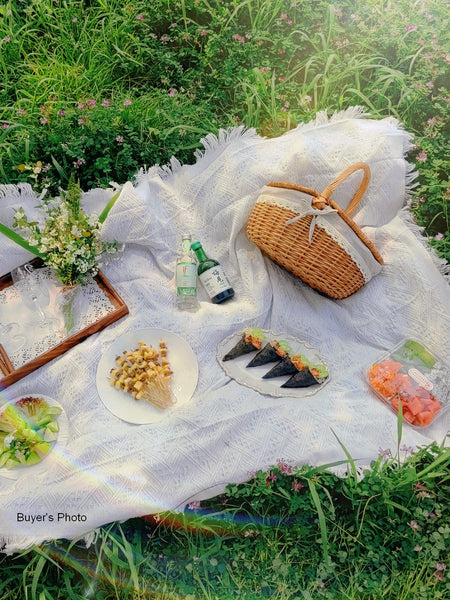 Picnic Storage Basket with Handle, Extra Large Kitchen Storage Baskets, Natural Hand-woven Wicker Storage Basket, Lovely Willow Weaving Baskets for Vegetable, Natural Fruit Storage Baskets-HomePaintingDecor