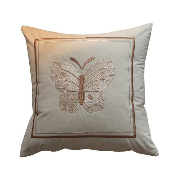 Embroidered Butterfly Pillow Covers, Modern Decorative Pillows for Bedroom, Decorative Pillow Arrangement Ideas for Couch, Large Decorative Throw Pillows for Living Room-HomePaintingDecor