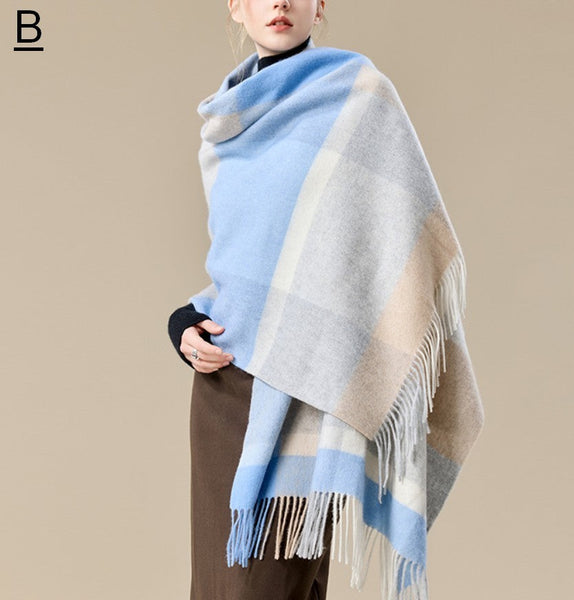 Christmas Holiday Gift, Evening Wrap, Large Wool Scarf, Winter Shawl, Elegant Shawl, Warm Cape, Cold Weather Scarf, Fashion Scarf, Oversized Scarf, Winter Shawl-HomePaintingDecor