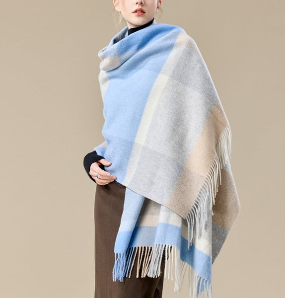 Large Wool Scarf, Winter Shawl, Christmas Holiday Gift, Evening Wrap, Winter Shawl, Elegant Shawl, Warm Cape, Cold Weather Scarf, Fashion Scarf, Oversized Scarf-HomePaintingDecor