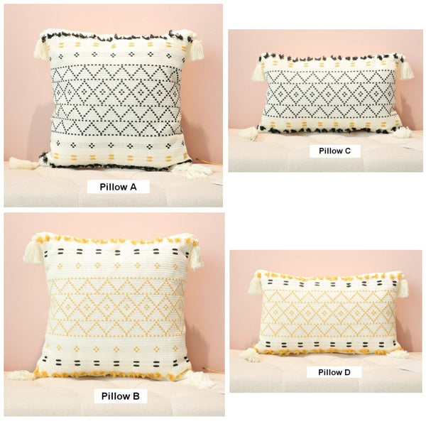 Oriental Decorative Throw Pillows for Bedroom, Square Pillows for Couch, Contemporary Modern Pillow Covers, Bohemian Decorative Sofa Pillows-HomePaintingDecor