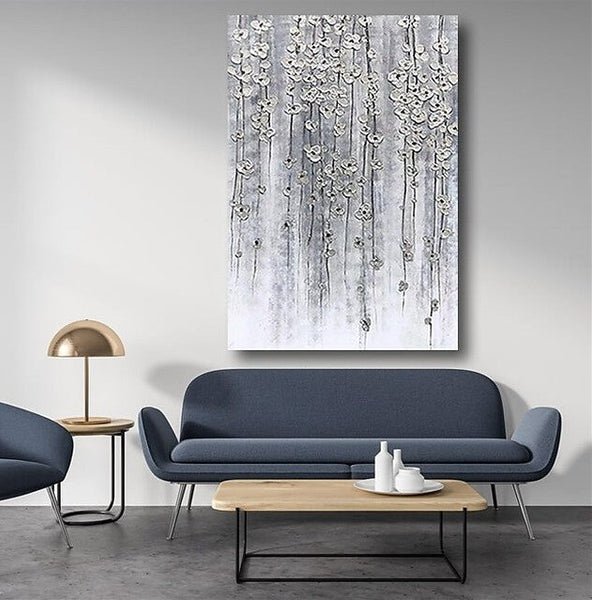 Paintings for Bedroom, Abstract Flower Painting, Flower Acrylic Painting, Canvas Painting Flower, Simple Modern Acrylic Paintings-HomePaintingDecor