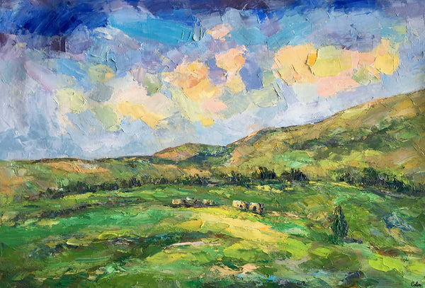 Landscape Painting for Sale, Mountain Painting, Custom Original Landscape Painting on Canvas, Landscape Painting for Living Room-HomePaintingDecor