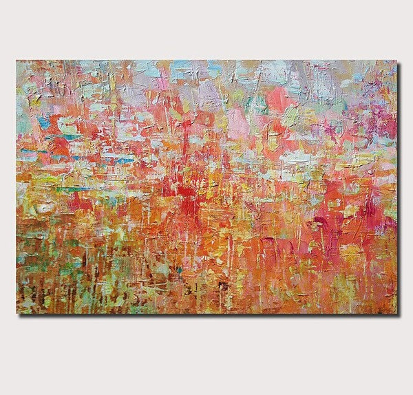 Palette Knife Paintings, Hand Painted Canvas Art, Simple Painting Ideas for Bedroom, Modern Paintings for Living Room-HomePaintingDecor