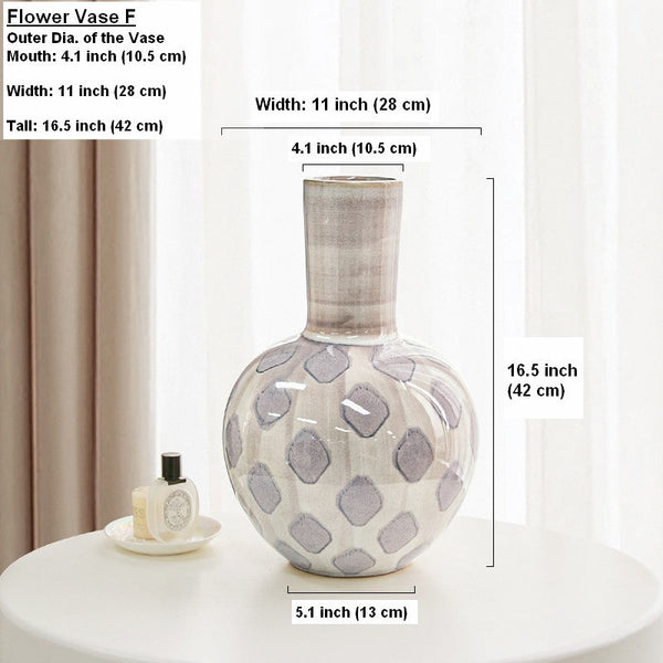 Contemporary Vases for Modern Home Decor, Porcelain Flower Vases, Flower Vases on Table, Ceramic Bouquet Vases, Dining Table Centerpiece-HomePaintingDecor