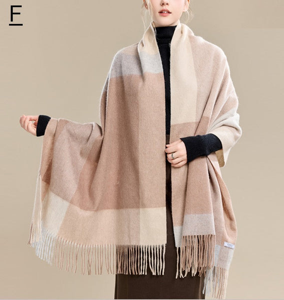 Large Wool Scarf, Winter Shawl, Christmas Holiday Gift, Evening Wrap, Winter Shawl, Elegant Shawl, Warm Cape, Cold Weather Scarf, Fashion Scarf, Oversized Scarf-HomePaintingDecor