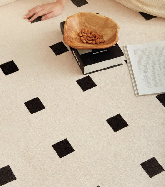 Geometric Contemporary Modern Rugs Next to Bed, Abstract Area Rugs for Living Room, Modern Soft Rugs under Dining Room Table, Modern Carpets for Office-HomePaintingDecor