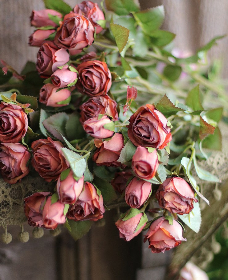 Artificial Floral for Bedroom, 12 Branches of Rose Flowers, Botany Plants, Rose Flower in Vase, Simple Flower Arrangement Ideas for Home Decoration-HomePaintingDecor