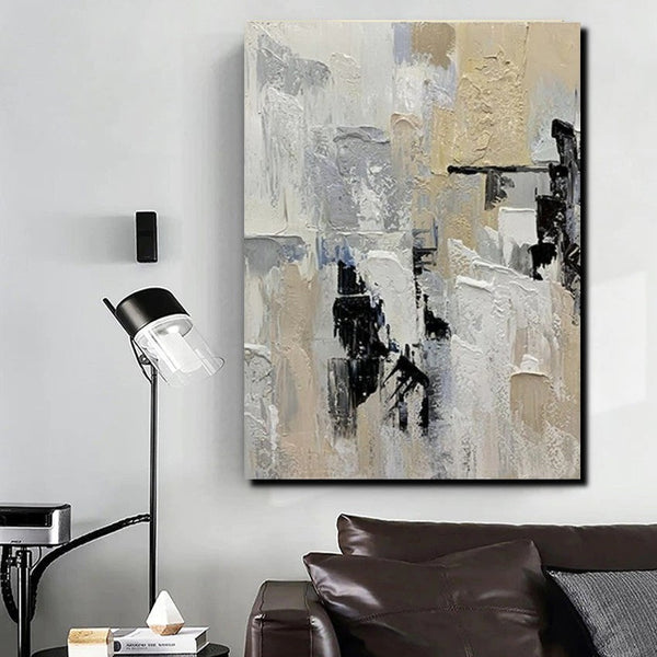 Heavy Texture Painting, Modern Abstract Painting, Simple Wall Art Ideas, Dining Room Abstract Painting, Acrylic Canvas Paintings-HomePaintingDecor