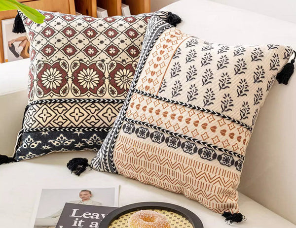 Oriental Square Pillows for Couch, Geometric Modern Pillows, Decorative Throw Pillows for Living Room, Bohemian Decorative Sofa Pillows-HomePaintingDecor